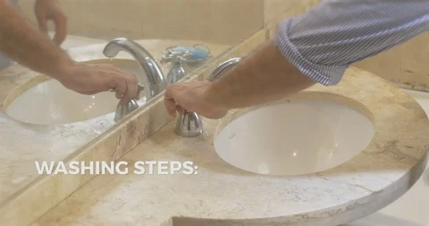 Step by step guide proper hand washing to protect against coronavirus covid 19 Vídeo Stock 128787662