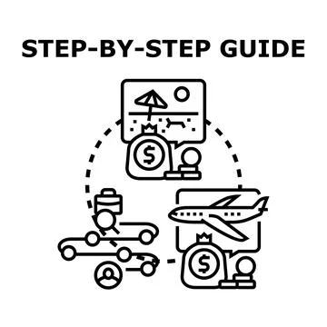 Step by step guide for successful journey planning 스톡 일러스트