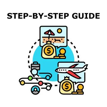 Step by step guide for successful journey planning Stock Illustration