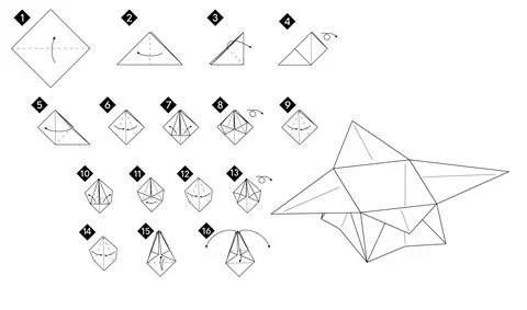 Step by step how to make origami box Stock Illustration