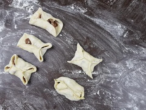 Step by step how to sculpt manta rays. instructions for modeling ravioli Stock Photos
