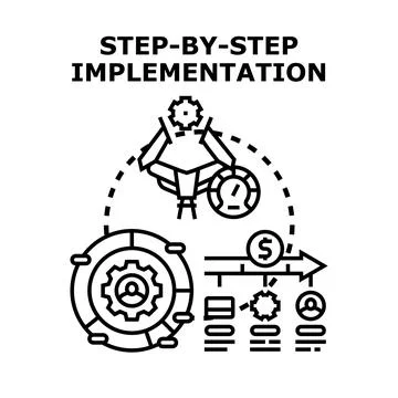 Step by step implementation strategy vector concept Stock Illustration