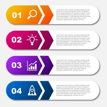 Step by step infographic template. Vector illustration. Stock Illustration