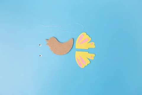 Step by step instruction, DIY, spring or easter craft activity for kids Stock Photos