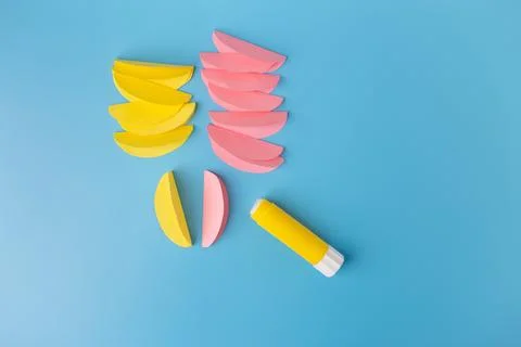 Step by step instruction, DIY, spring or easter craft activity for kids Stock Photos