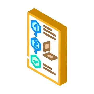 Step by step instruction process isometric information 스톡 일러스트