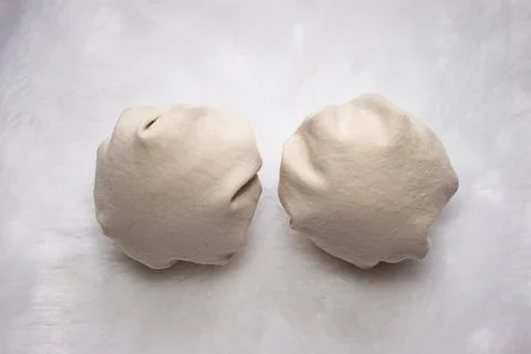 Step by step instructions for creating two Christmas tree decorations Stock Photos