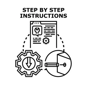 Step by step instructions for installation process Stock Illustration