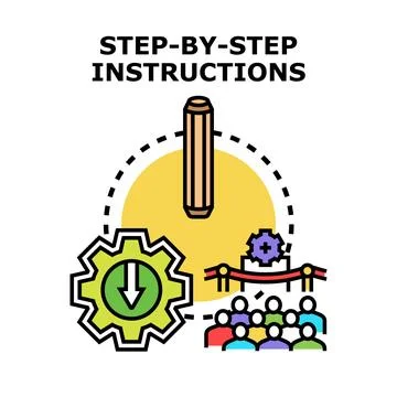Step by step instructions for learning and development process 스톡 일러스트