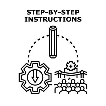 Step by step instructions for learning and development process Stockillustratie