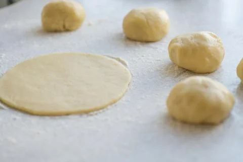 Step-by-step instructions for making bagel cookies for use in recipe Stock Photos