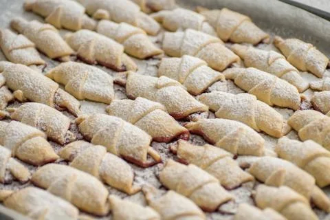 Step-by-step instructions for making bagel cookies for use in recipe Stock Photos
