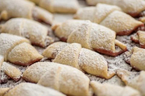 Step-by-step instructions for making bagel cookies for use in recipe illustra Stock Photos
