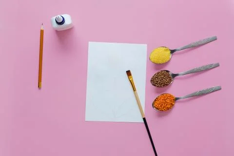 Step by step instructions for making a kids crafts. Step one - the necessary Stock Photos