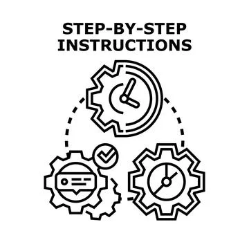 Step by step instructions process concept Stockillustratie