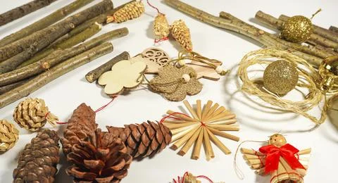 Step by step instructions.step1 making an unusual Christmas tree. christmas t Stock Photos