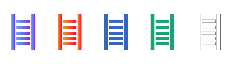 Step by Step Ladder Progress Icons Illustration