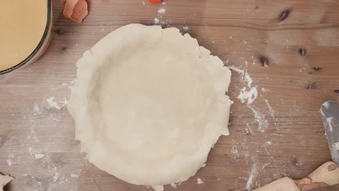Step by step. Making pie crust from scratch to bake pumpkin pie. Vídeos de archivo 85169837