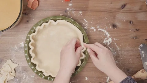 Step by step. Making pie crust from scratch to bake pumpkin pie. Vídeos de archivo 85169857
