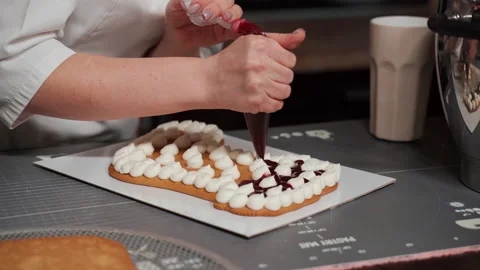 Step-by-step master class of cooking a Christmas honey in the shape of a boot Stock Footage 166703799