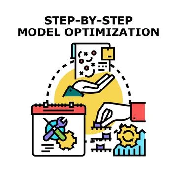 Step by step model optimization process concept イラスト素材