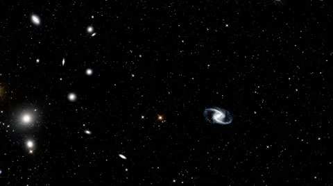 Step-by-step movement clockwise to very far spiral galaxy Video stock 47969788