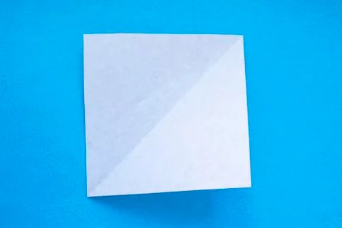 Step by step photo instruction how to make origami paper fox. Simple diy with Stock Photos