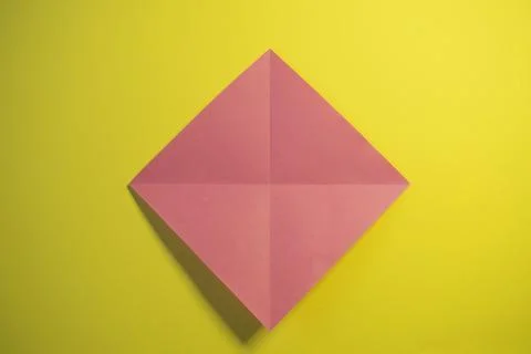 Step by step photo instruction how to make origami paper pig. Simple diy ki.. Stock Photos