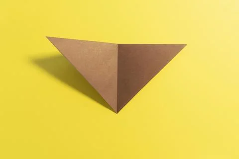 Step by step photo instruction how to make origami paper bear. Simple diy kids Stock Photos