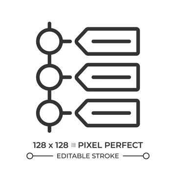 Step by step pixel perfect line icon Stock Illustration