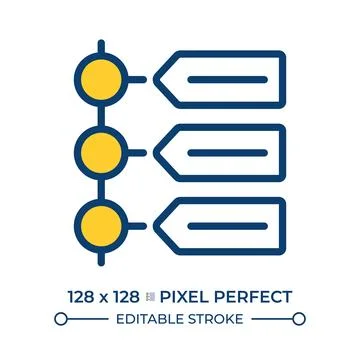 Step by step pixel perfect line color icon Stock Illustration