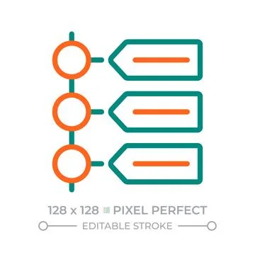 Step by step pixel perfect two color line icon Stock Illustration