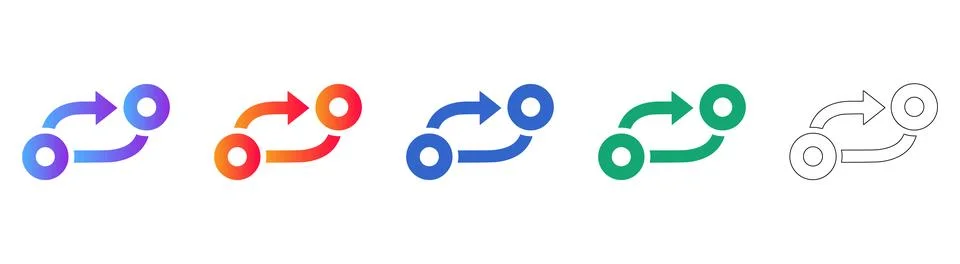 Step by Step Process Flow Icons Ilustração Stock