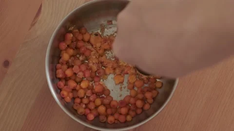 Step-by-step process of making tea with sea buckthorn Stock Footage 176828022