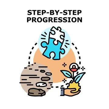 Step by step progression concept illustration Stock Illustration