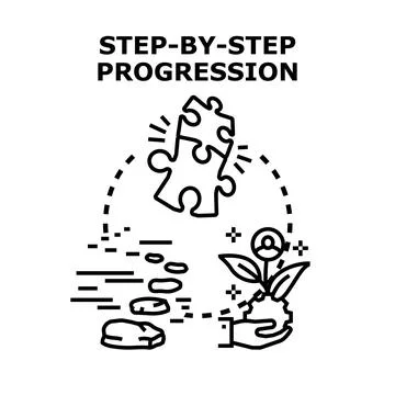 Step by step progression concept illustration Stock Illustration