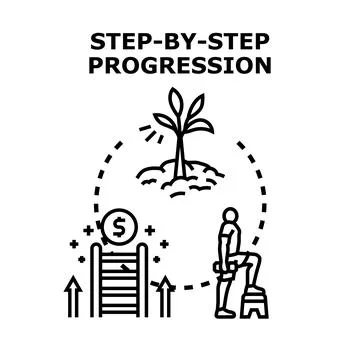 Step by step progression to success and growth 스톡 일러스트