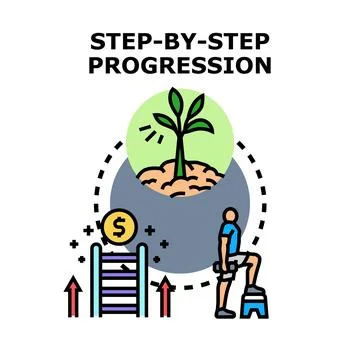 Step by step progression to success and growth 스톡 일러스트