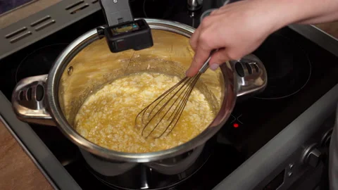 Step-by-step recipe for cooking Christmas cake. Recording on an action camera Stock Footage 166316605