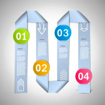 Step by step ribbons manual eps10 vector illustration Stock Illustration