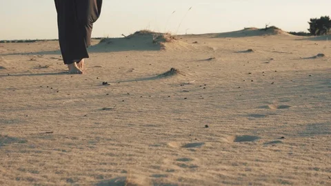 Step by step on a sand Stock Footage 109513326