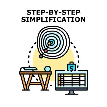 Step by step simplification process vector concept Stockillustratie