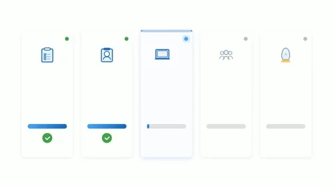 Step by step workflow checklist progress tracking UI Vídeo Stock 333185703