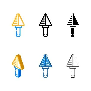 Step styles drill bit color icon vector Stock Illustration