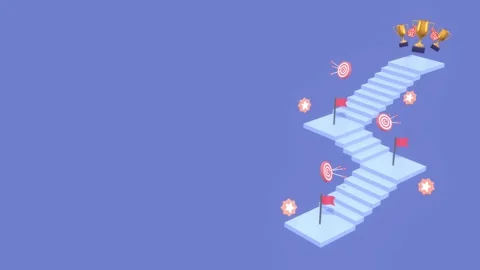 Step To Success Concept Animation With Copy Space. 動画素材 287348462