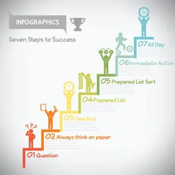 Step to success infographics, vector eps10 Stock Illustration