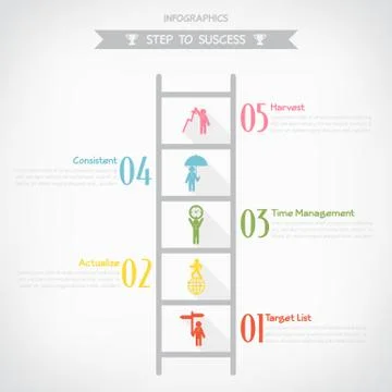 Step to success infographics, vector eps10 Stock Illustration