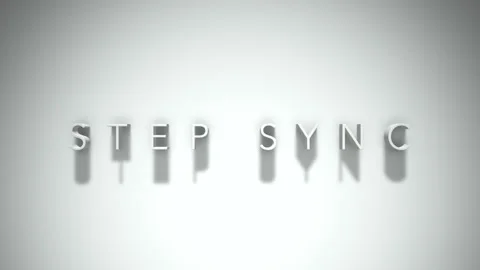 Step sync 3D title animation with shadows on a white background Video stock 297569281