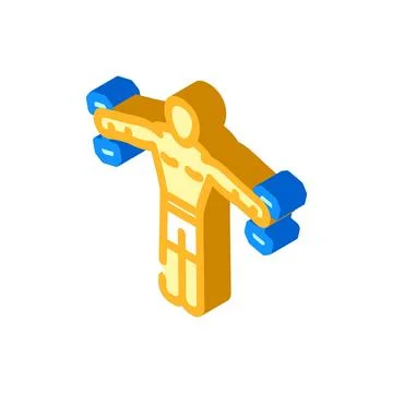 Step ups fitness exercise leg isometric icon vector illustration Stock Illustration