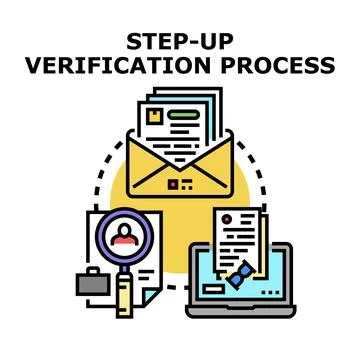 Step up verification process for user identification Stockillustratie